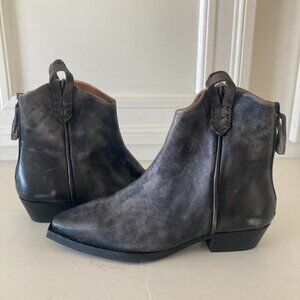 NWOB We The Free Wade Distressed Black Leather Ankle Boots Sz 36